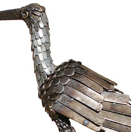 Photo of Curlew Bird Metal Garden Ornament (Upright)