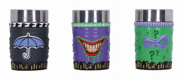 Photo #3 of product B6636B24 - DC Batman Villain Mini Cup Set Featuring The Joker, The Riddler and The Penguin