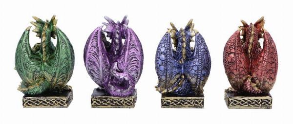 Photo #4 of product U6743A24 - Defend the Hoard Dragon Protector Figurines (Set of 4) 10cm