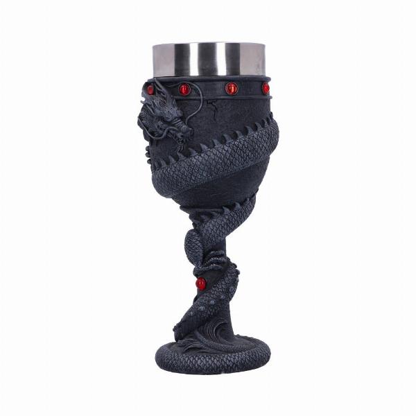 Photo #2 of product B2406G6 - Black Chinese Dragon Coil Goblet Wine Glass