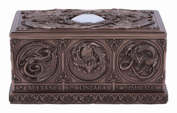 Photo #1 of product B6468X3 - Anne Stokes Dragons of the Sabbats Tarot Box Bronze