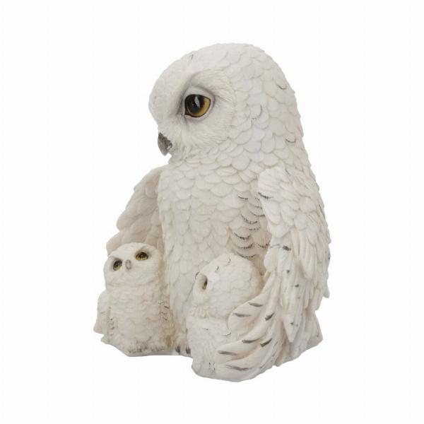 Photo #2 of product U4171M8 - Feathered Family Beautiful Snowy Owl Trio 21.5cm