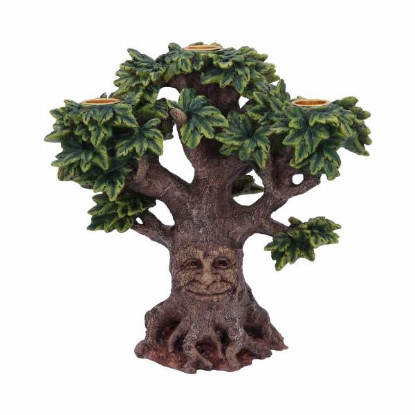 Photo #1 of product U4925R0 - Forest Flame Tree Spirit Green Man Candle Holder Ornament