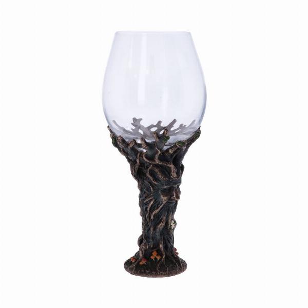 Photo #4 of product D5410T1 - Bronze Forest Nectar Ancient Tree Spirit Green Man Goblet Wine Glass