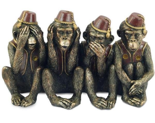 Photo of Four Wise Monkeys Bronze Ornament