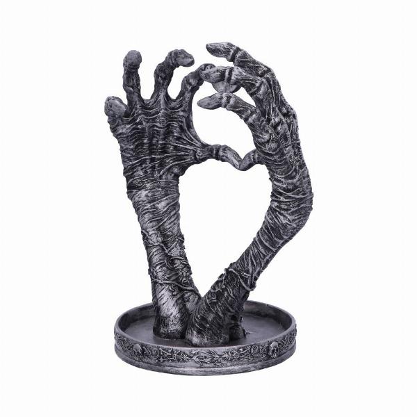 Photo #4 of product B5261S0 - Gothic Mummified Love Heart Hands Jewellery Dish Holder