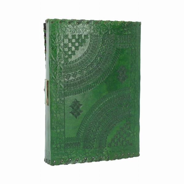 Photo #4 of product D4272M8 - Real Leather Greenman Green Embossed Journal with Lock