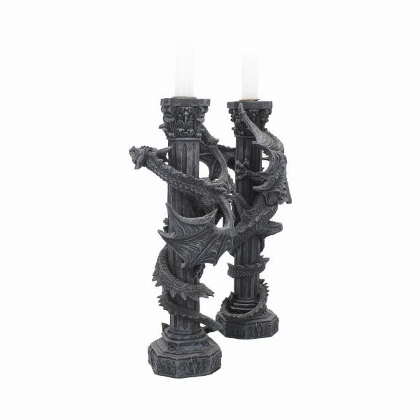 Photo #3 of product NEM2842 - Guardians of the light Dragon Candle Holders (Set of 2) 28cm