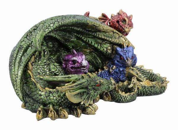 Photo #4 of product U6332X3 - Hatchling Horde Metallic Dragon Figurine 17.3cm