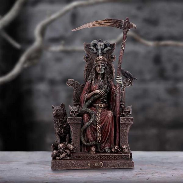 Photo #5 of product D6100W2 - Bronze Hel The Two Faced Terror Figurine 23cm