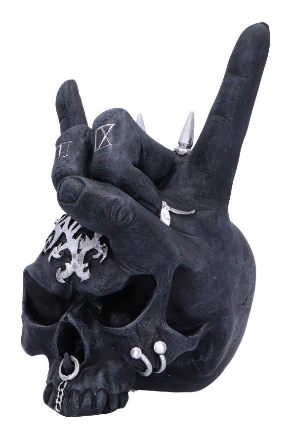 Photo #4 of product U6864C24 - Horns Up Rocking Skull Ornament