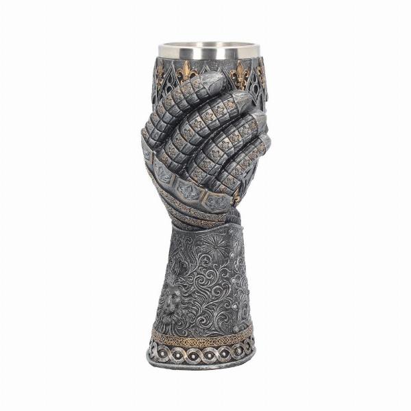 Photo #3 of product B2404G6 - Medieval Lion Heart Gauntlet Armour Goblet