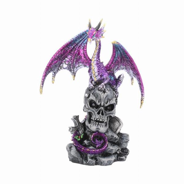 Photo #5 of product U3516J7 - Loyal Defender Figurine Fantasy Gothic Dragon and Skull Ornament