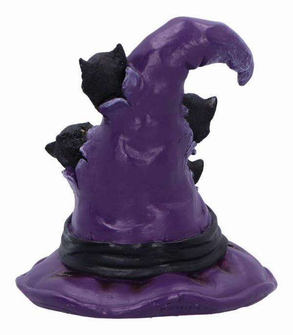 Photo #4 of product U6739A24 - Magical Mischief Witch Hat and Black Cats Figurine 14cm