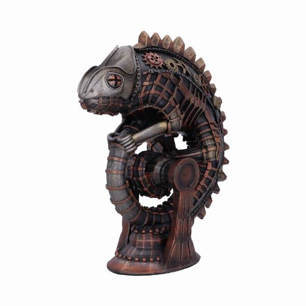 Photo #4 of product D5537T1 - Bronze Mechanical Chameleon Steampunk Lizard Figurine