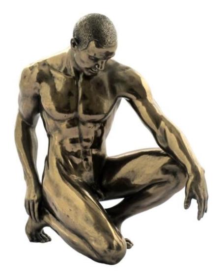 Photo of Melancholy Nude Male Bronze Figurine