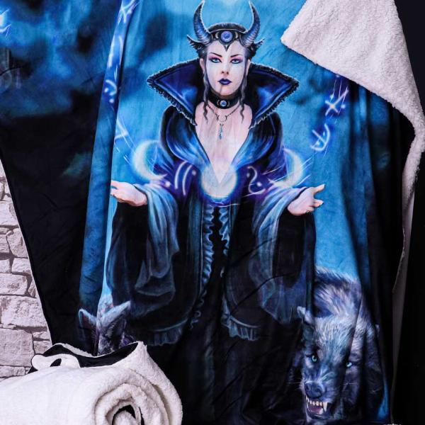 Photo #3 of product B6098W2 - Anne Stokes Moon Witch Throw 160cm