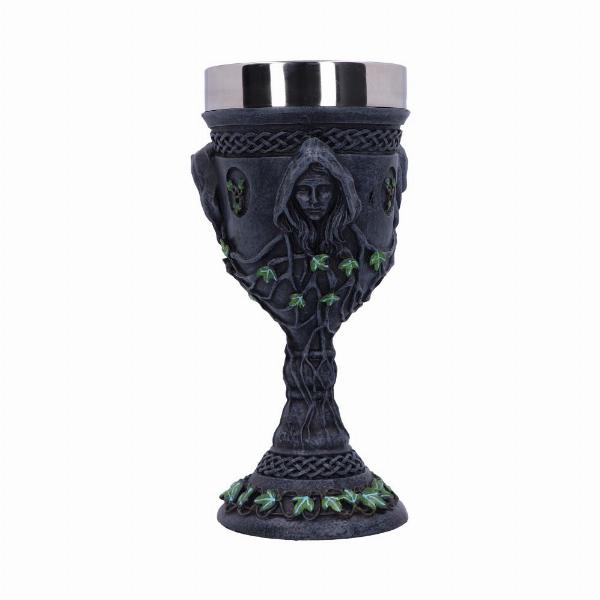 Photo #2 of product NOW119S - Mother Maiden and Crone Chalice Bronze Triple Goddess Wine Glass