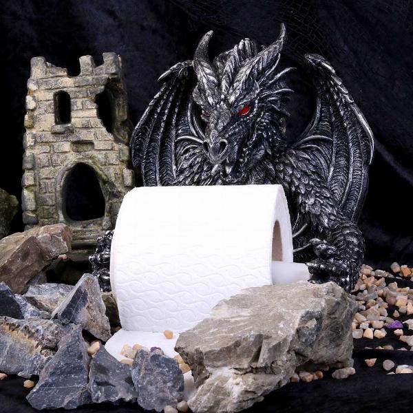 Photo #2 of product B4431M8 - Obsidian Menacing Gothic Dragon Toilet Roll Holder