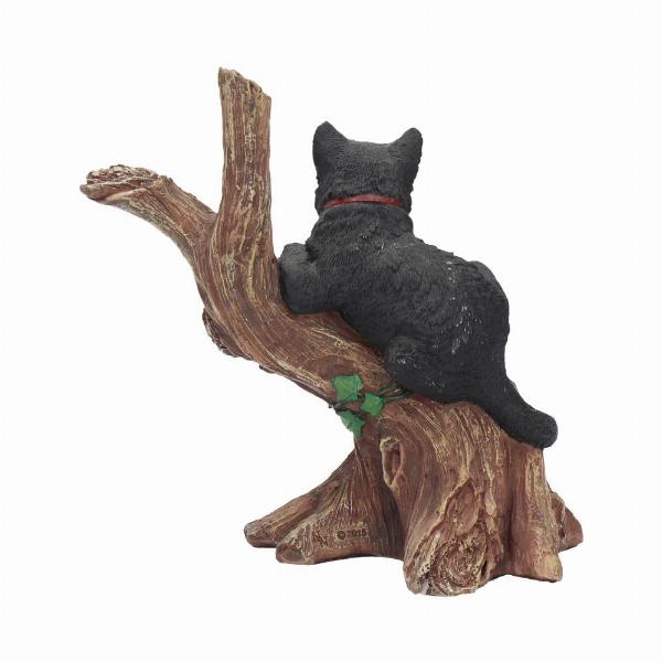 Photo #4 of product B1806E5 - Onyx Cat in Tree Figurine Wiccan Witch Gothic Ornament