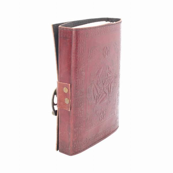 Photo #3 of product D1667E5 - Lockable Pentagram Red Leather Journal 15 x 21cm