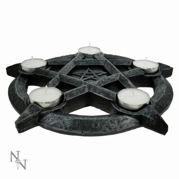 Photo #3 of product NEM2273 - Pentagram Gothic Wiccan Tealight Holder