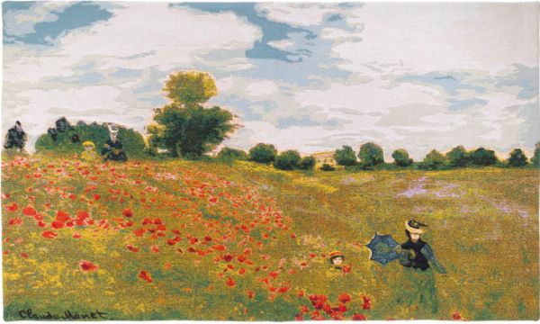 Phot of Poppies By Monet Wall Tapestry
