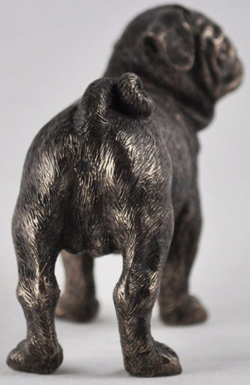 Photo of Pug Standing Bronze Dog Sculpture Small