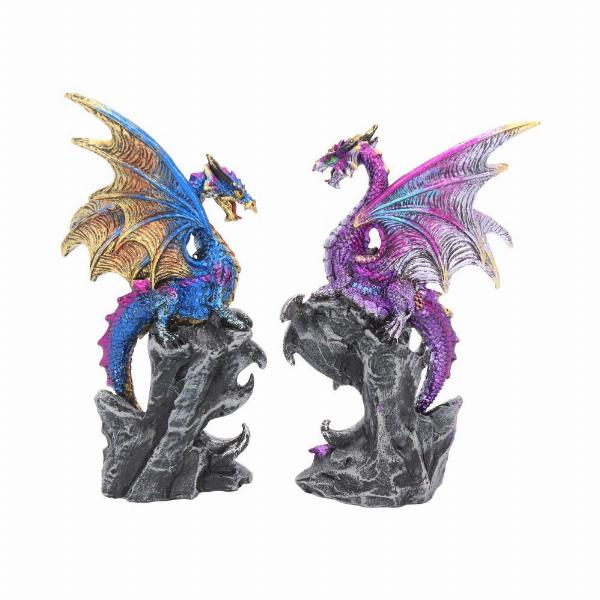Photo #4 of product U3518J7 - Realm Protectors Figurines Set of Two Fantasy Dragon Crystal Ornaments