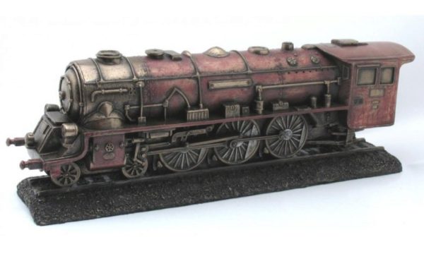 Photo of Steam Train Bronze Figurine 28cm