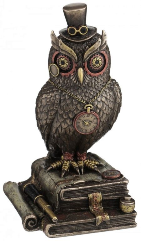 Photo of Steampunk Wise Owl Bronze Figurine