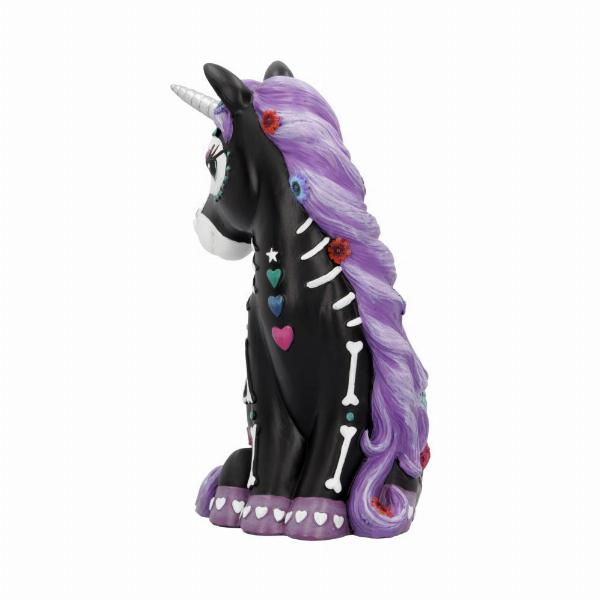 Photo #2 of product B4702P9 - Sugarcorn Black Day of the Dead Skeleton Unicorn Figurine