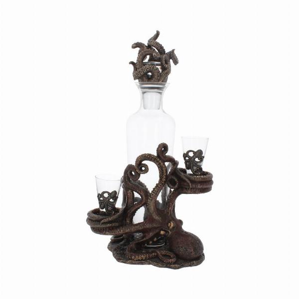 Photo #1 of product D3144H7 - Tentacle Temptation Octopus Squid Bottle and Shot Glass Holder