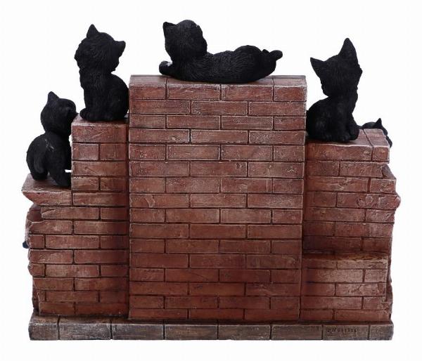 Photo #3 of product U5285S0 - The Witches Litter Display of 36 Black Cat Familiars with a Decorated Stand
