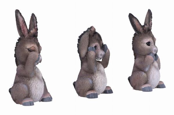 Photo #4 of product B6350X3 - Three Wise Donkeys Figurines 11cm