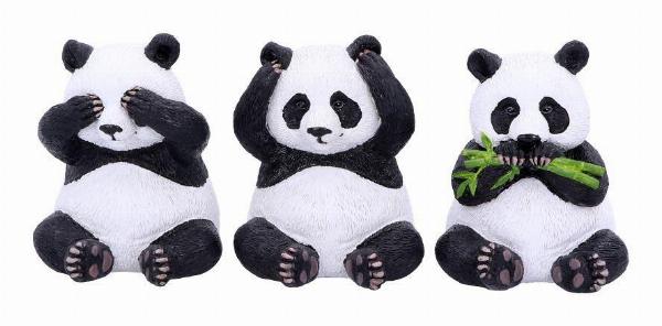 Photo #1 of product B4859P9 - Three Wise Pandas Bear Ornaments