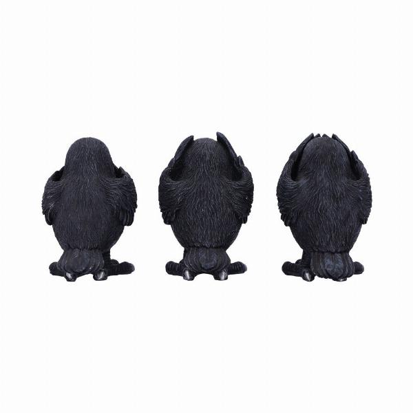 Photo #3 of product B6023V2 - Three Wise Ravens Figurines 8.7cm