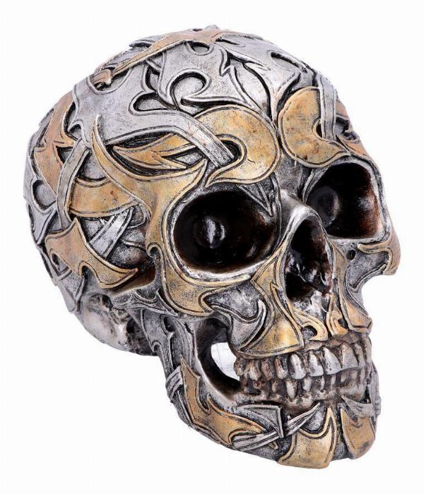 Photo #1 of product U4777P9 - Tribal Traditions Large Metallic Skull Ornament