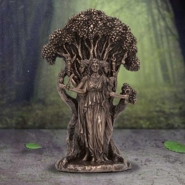 Photo #5 of product D6109W2 - Triple Moon Goddess Hecate Bronze Figurine 18.5cm