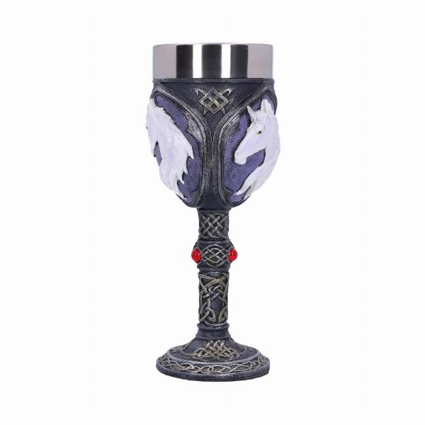 Photo #2 of product U0003A3 - Celtic Purple Unicorn Refreshment Goblet Wine Glass 19cm