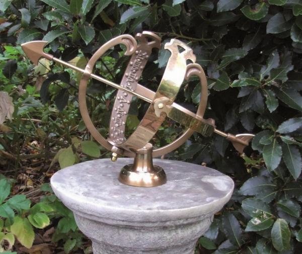 Photo of Victorian Stone Column with Brass Armillary