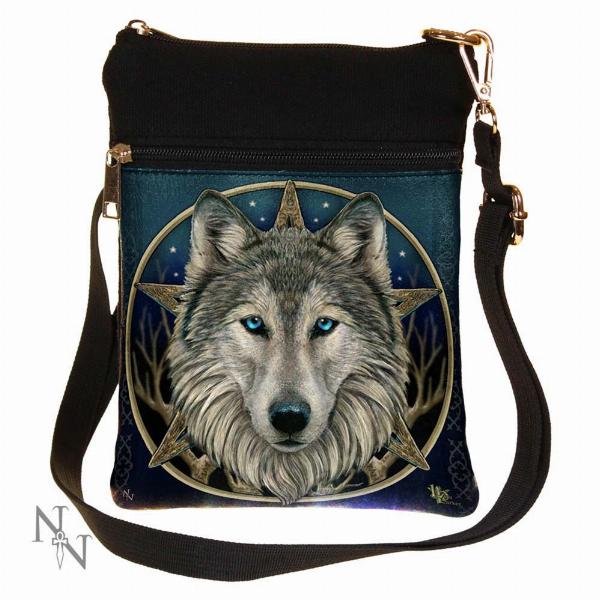 Photo #1 of product B2310F6 - Small The Wild One Fantasy Wolf Shoulder Bag by Lisa Parker