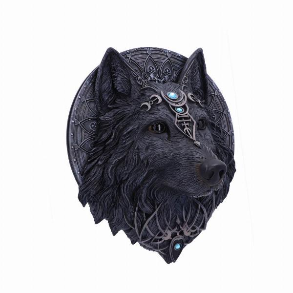 Photo #3 of product B5240S0 - Dark Gothic Magical Wolf Moon Wall Hanging Plaque