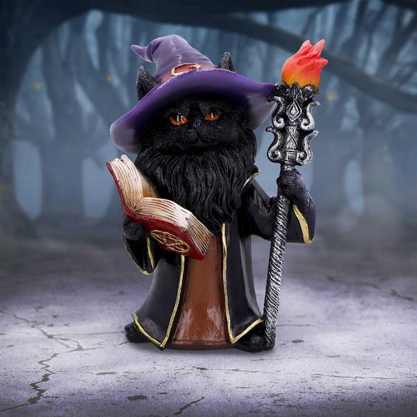 Photo #5 of product U7007A25 - Albus  The Black Wizard Cat Figurine
