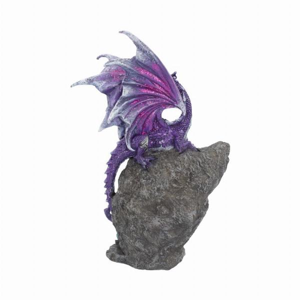 Photo #3 of product U4498N9 - Amethyst Custodian Fantasy Purple Dragon Sitting On A Geode 22cm