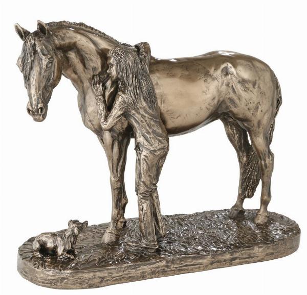 Leonardo Bronzed Horse & Foal Ornament – Resin Figurine, Pony Lover Gift, Boxed