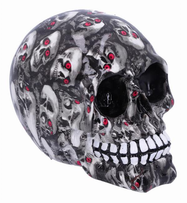 Photo #4 of product D5103R0 - Set of 6 Bloodshot Red Eyed Skull Ornaments