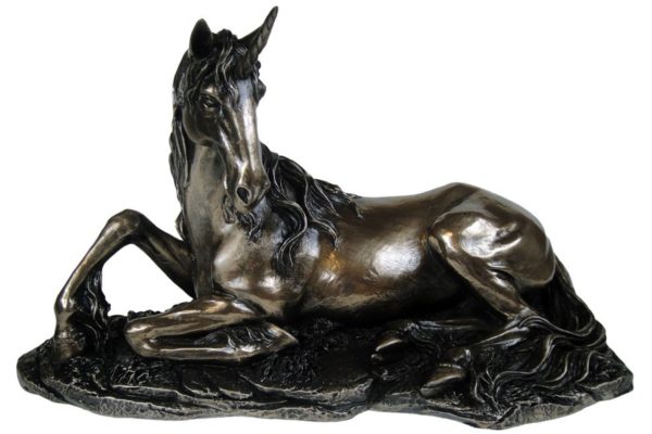 Photo of Bronze Unicorn Resting Figurine