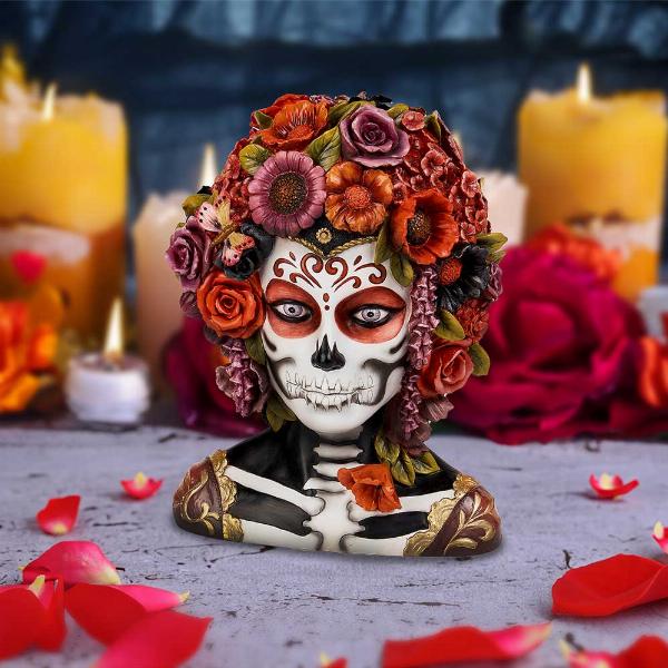 Photo #5 of product D6687A24 - Calavera Catrina Day of the Dead Bust 32cm