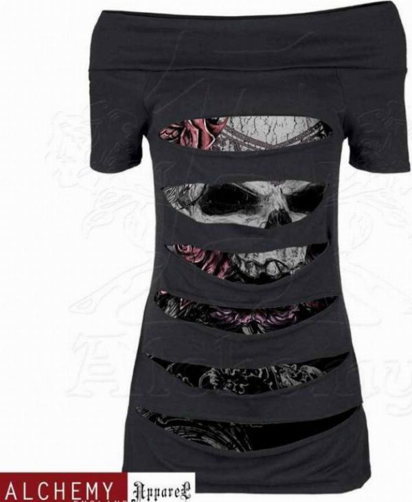 Photo of Charleston Skull Tunic Girlie Top Alchemy Gothic